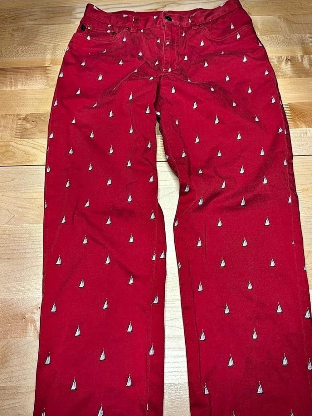 Y2K Vintage Lauren Ralph Lauren Sailboat Print Capris Red Size 8